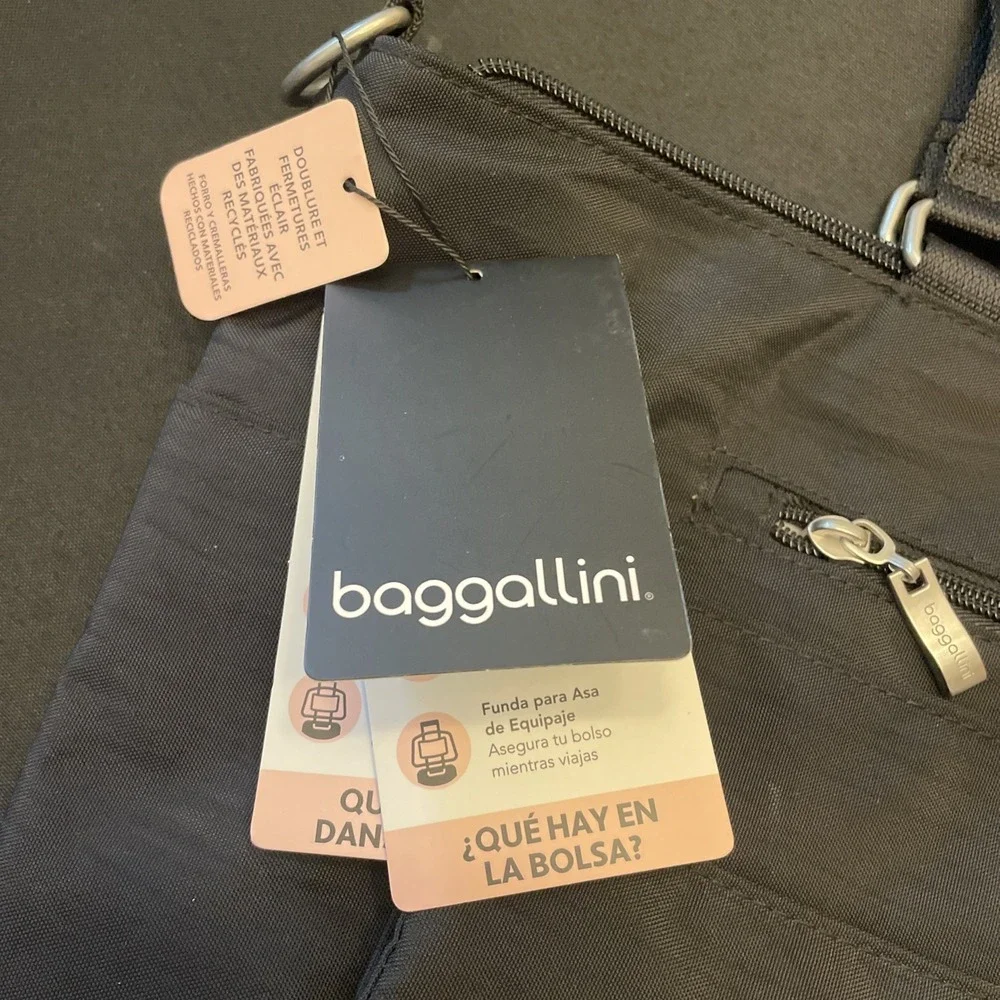 Baggallini Any Day Laptop Computer Tote Bag Black Nylon NEW